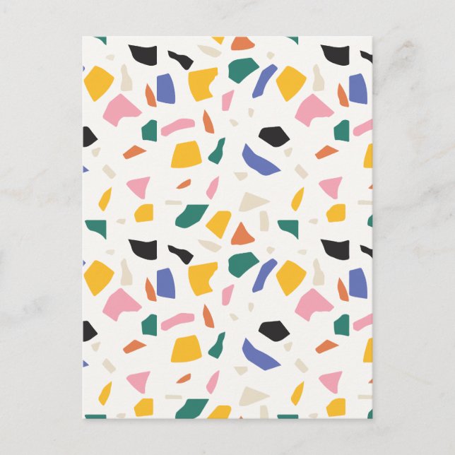 Minimalist colourful geometric holiday postcard (Front)