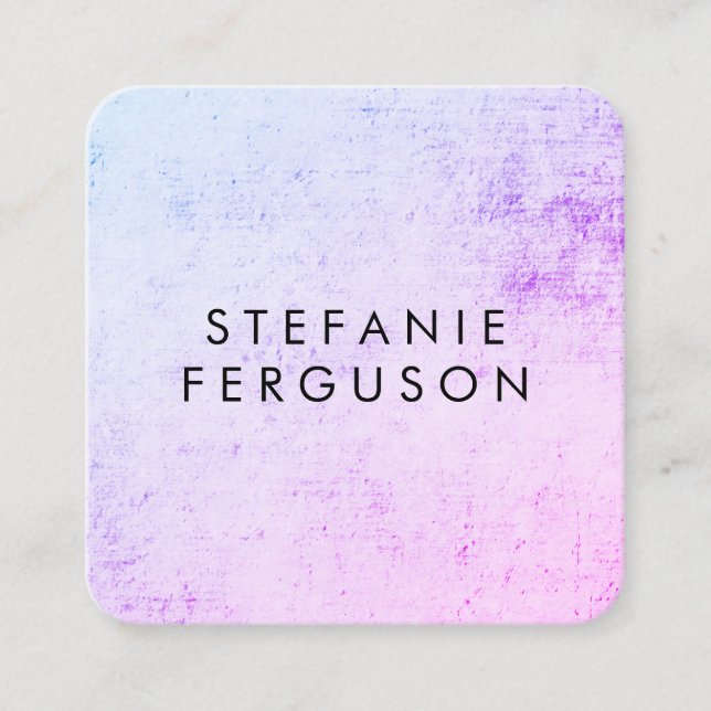 Minimalist Colourful Grunge Square Business Card (Front)
