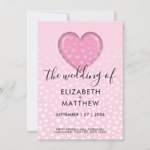 Minimalist Colourful Heart Speckles Design Invitation