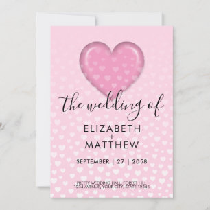 Minimalist Colourful Heart Speckles Design Invitation