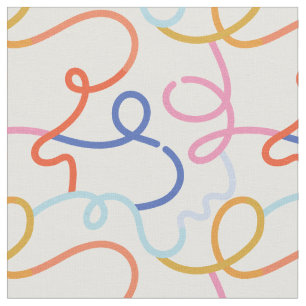 Minimalist colourful lines strokes fabric