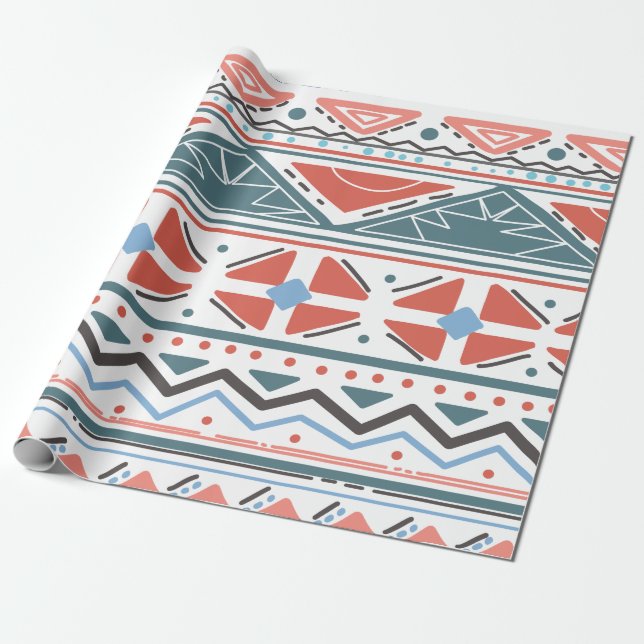 Minimalist Colourful Pattern - Modern Geometric Ar Wrapping Paper (Unrolled)