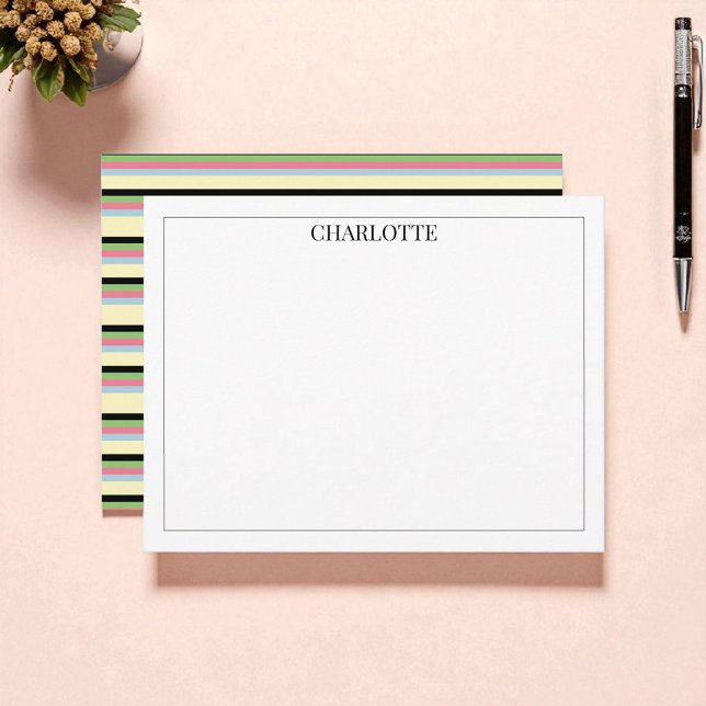 Minimalist Colourful Stripes Classic Chic Modern Card (Creator Uploaded)