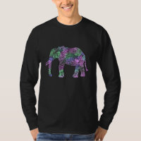 minimalist colourful tribal floral neon elephant