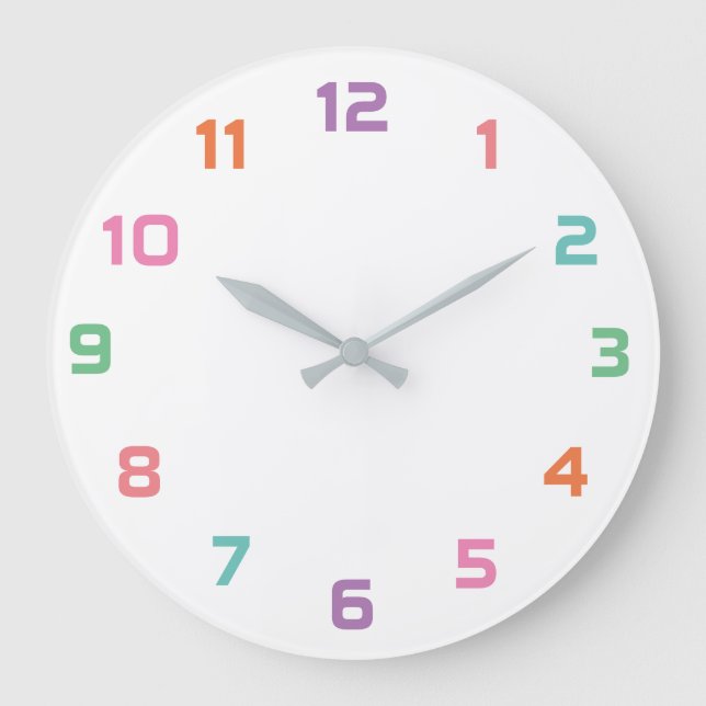Minimalist Colourful Wall Clock (Front)