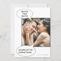 Minimalist Comics Save The Date Wedding Invitation