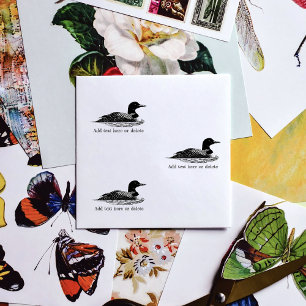 Minimalist Common Loon Lake Life Cabin Self-inking Stamp