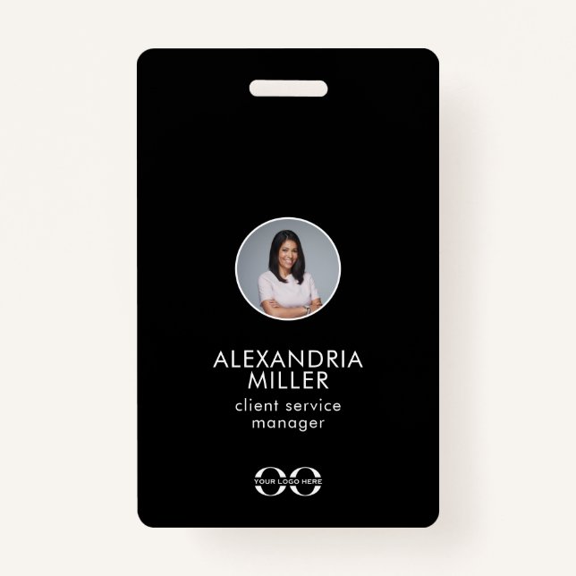 Minimalist Company Employee QR Code Badge ID Badge (Front)