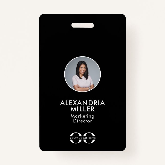 Minimalist Company Employee QR Code Badge ID Badge (Front)