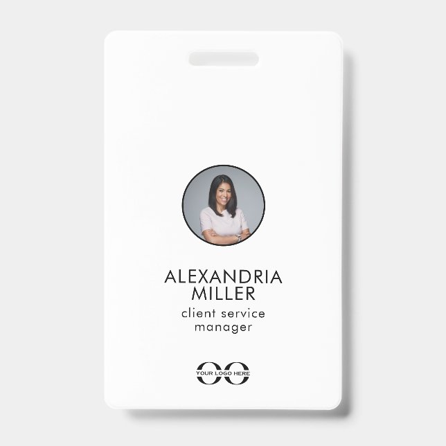 Minimalist Company Employee QR Code ID Badge (Front)