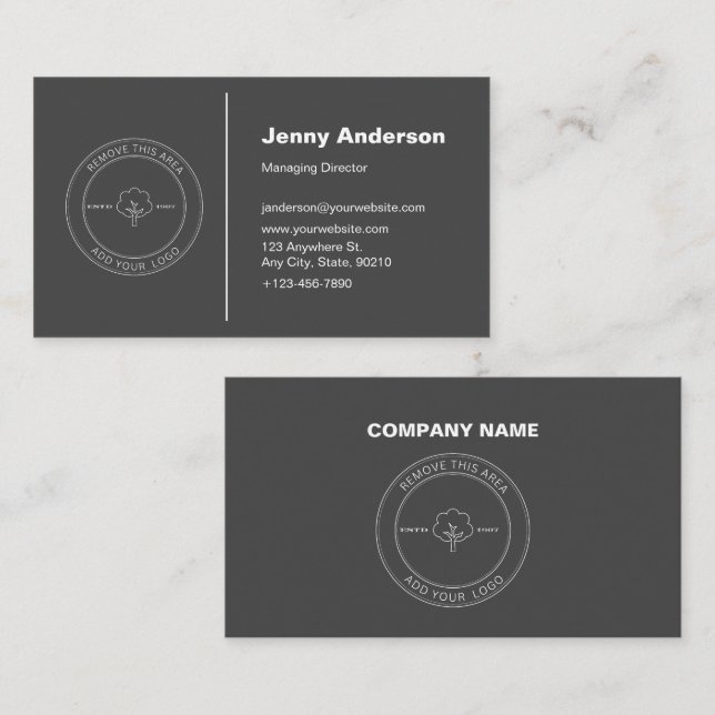 Minimalist Company Logo Simple Business Card (Front/Back)