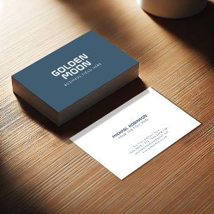 Minimalist Company Name   Modern   Rustic Blue Business Card