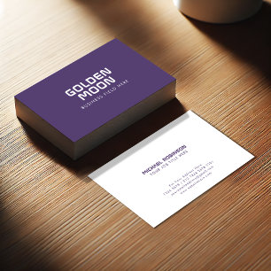 Minimalist Company Name Modern Rustic Purple Business Card
