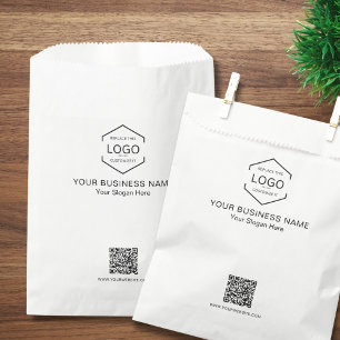 Minimalist Company Name QR Code Business Logo Favour Bag