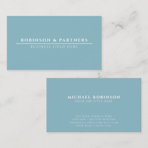 Minimalist Company Name   White Line   Soft Blue Business Card