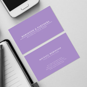 Minimalist Company Name White Line Soft Purple Business Card