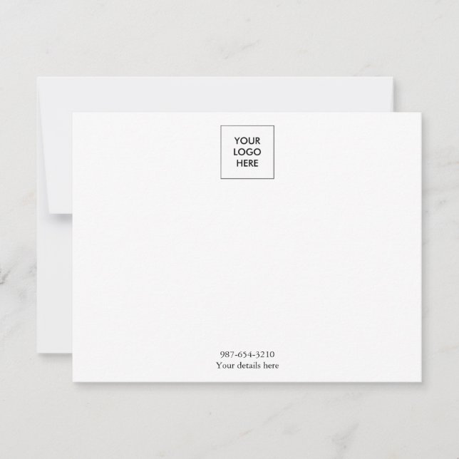 Minimalist Company Square Logo Note Card (Front)