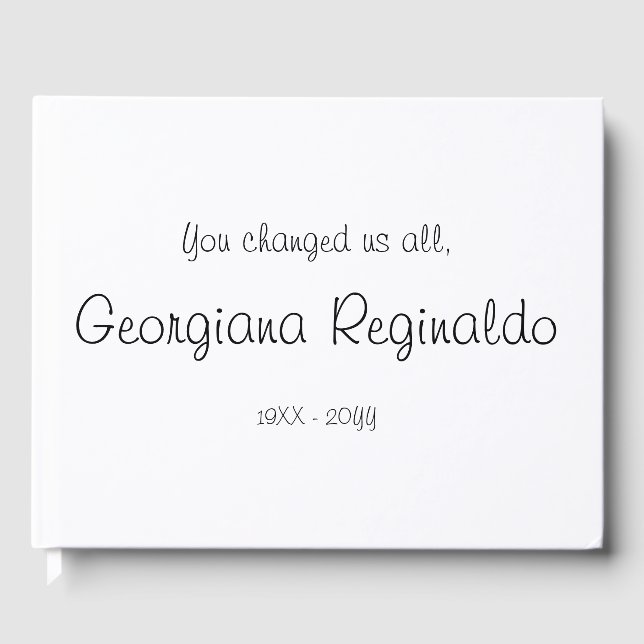 Minimalist Condolences Guestbook (Front)