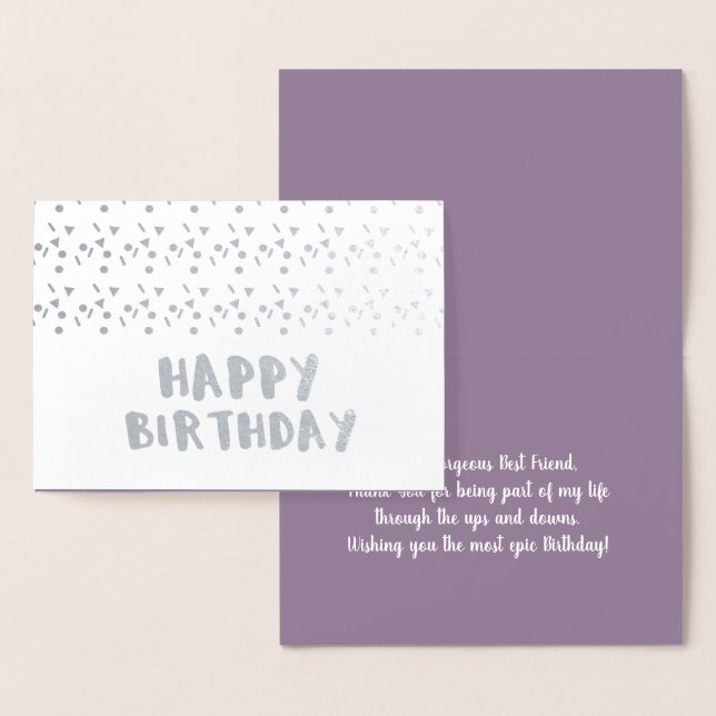 Minimalist Confetti Geometrical Bubble  Birthday Foil Card (Display)