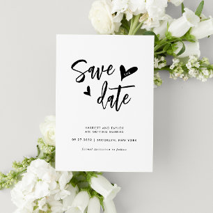 Minimalist Contemporary Chic Lovely Heart Wedding Save The Date