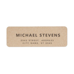Minimalist contemporary simple cardboard return address label