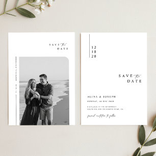 Minimalist Contemporary Wedding Photo Save The Date