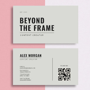 Minimalist Content Creator Concrete Grey Business Card