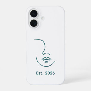 Minimalist Continuous Line Art Face Abstract Woman iPhone 16 Case