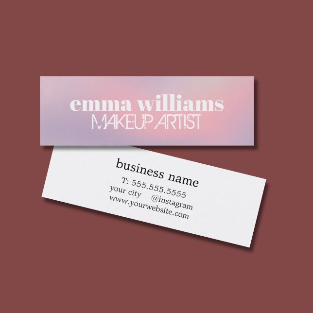 Minimalist Cool Bold Pastel Beauty Mini Business Card (Creator Uploaded)