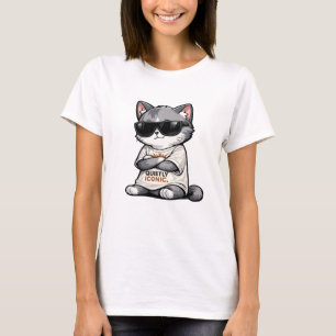 Minimalist Cool Cat with Sunglasses & Style  T-Shirt