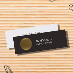 Minimalist Copper Circle Massage Therapist Mini Business Card