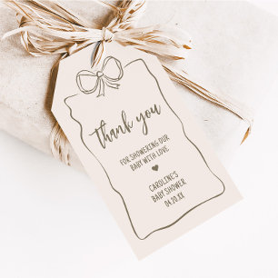 Minimalist Coquette Baby Shower Favour Tags