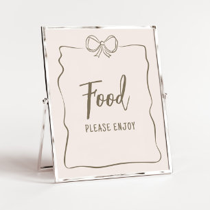 Minimalist Coquette Baby Shower Food Poster