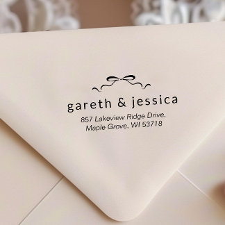 Minimalist Coquette Bow Return Address  Self-inking Stamp