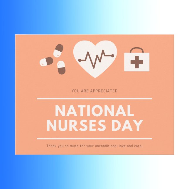Minimalist Coral National Nurses Day Thank You Postcard (Creator Uploaded)