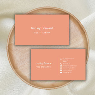 Minimalist Coral Peach Social media Modern Trendy Business Card