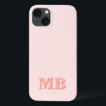 Minimalist Coral Pink Modern Initial Monogram iPhone 13 Case<br><div class="desc">Coral Pink Minimalist Modern Initial Monogram Phone Case. Create your own personalised iPhone Case with custom initial name.</div>
