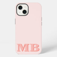 Minimalist Coral Pink Modern Initial Monogram