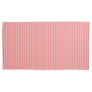 Minimalist Coral Pink Vertical Pinstripe Pillowcase