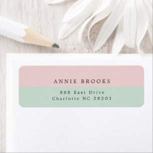 Minimalist Coral Sage Personalised Return Address Label