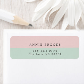 Minimalist Coral Sage Personalised Return Address Return Address Label