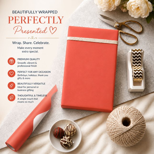 Minimalist Coral Wrapping Paper (Creator Uploaded)