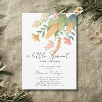 Minimalist Corn Floral A Little Sprout Baby Shower