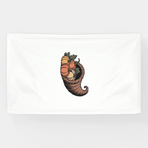 Minimalist Cornucopia Thanksgiving Design Classic  Banner