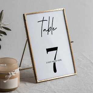 Minimalist Corporate Event Gala Night Table Number