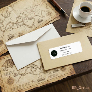 Minimalist Corporate Logo Black and White Address Return Address Label