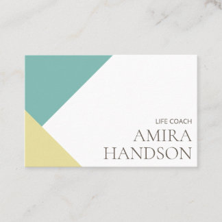 Minimalist Cosy Teal Professional Life Coach Business Card