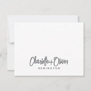 Minimalist Couple Handwritten Script Name Monogram Card