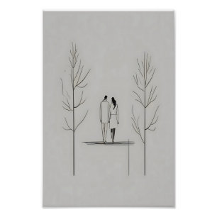 Minimalist Couple Modern Line Art Photo Print