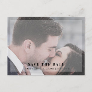 Minimalist Couple Photo Wedding Save the Date Postcard